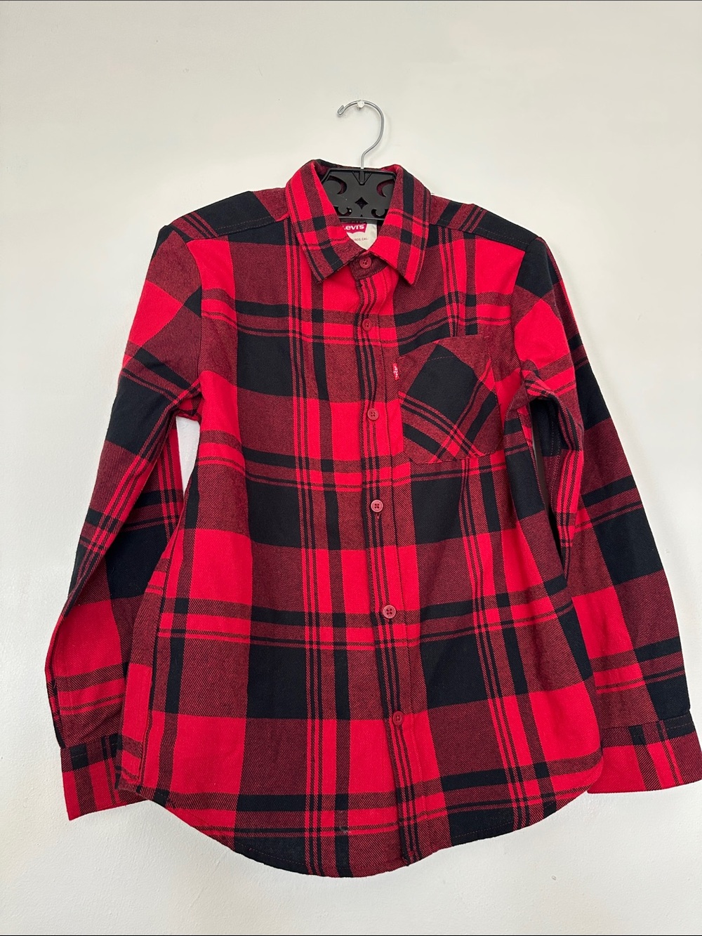 Levi's Kids Red and Black Plaid Button-Down Shirt
